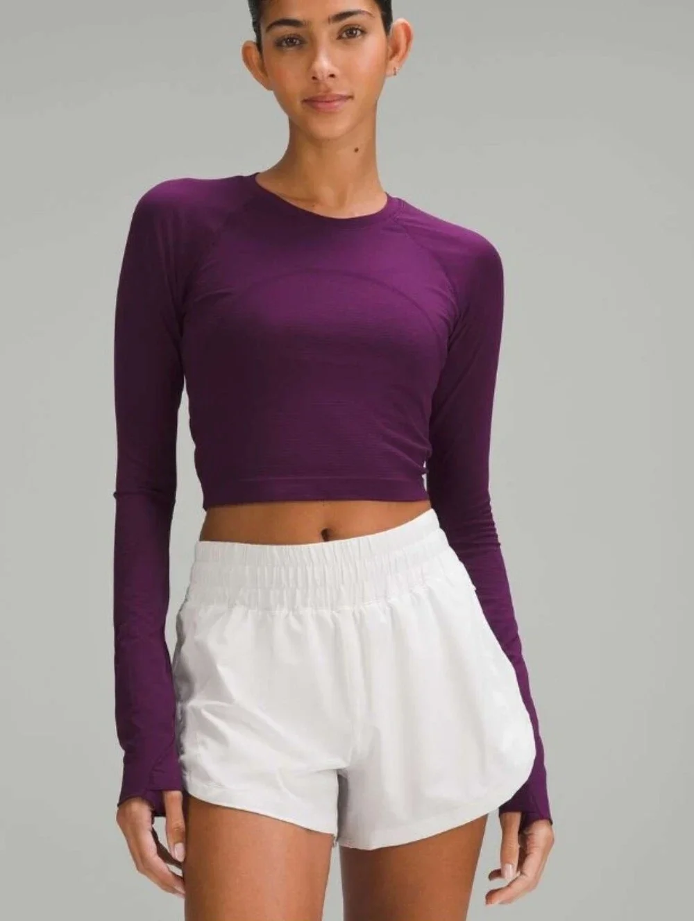 Lululemon Swiftly Tech Cropped Long-Sleeve Shirt 2.0 Size 6 Dramatic Magenta